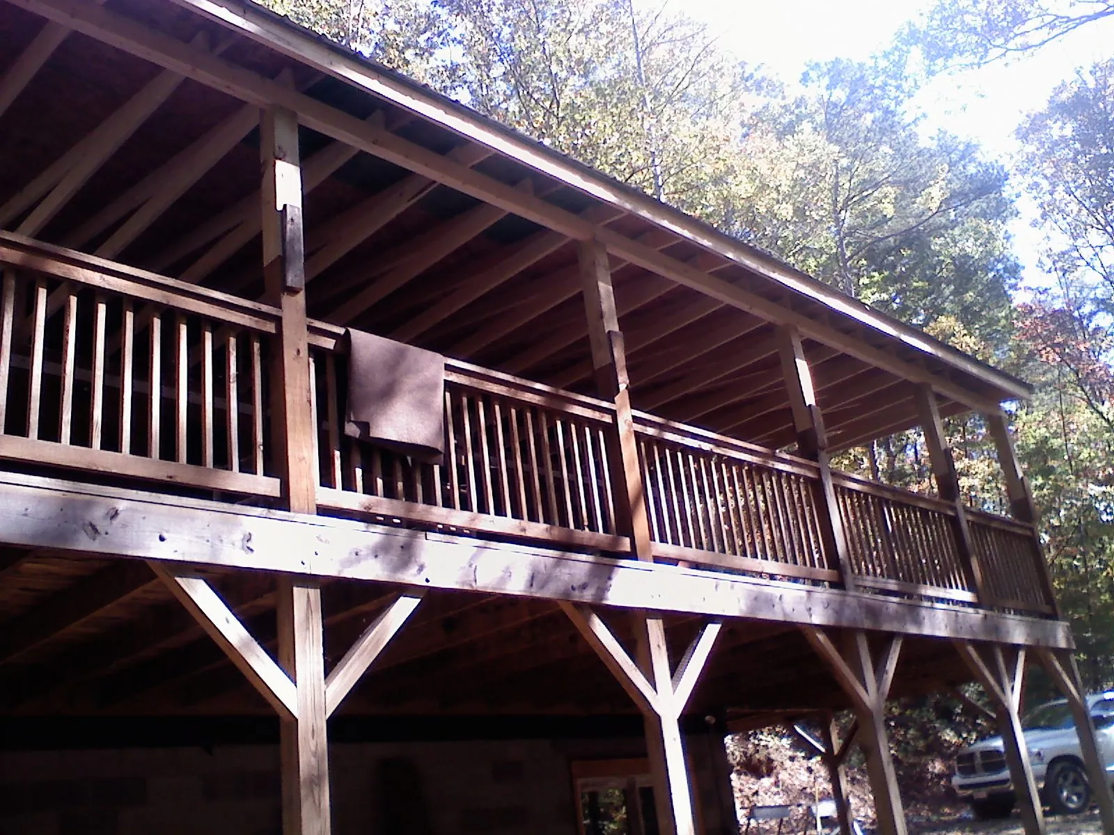 Timber framing under a new elevated porch and deck — Roof Leak Repair in Manasquan by Roofing Brothers